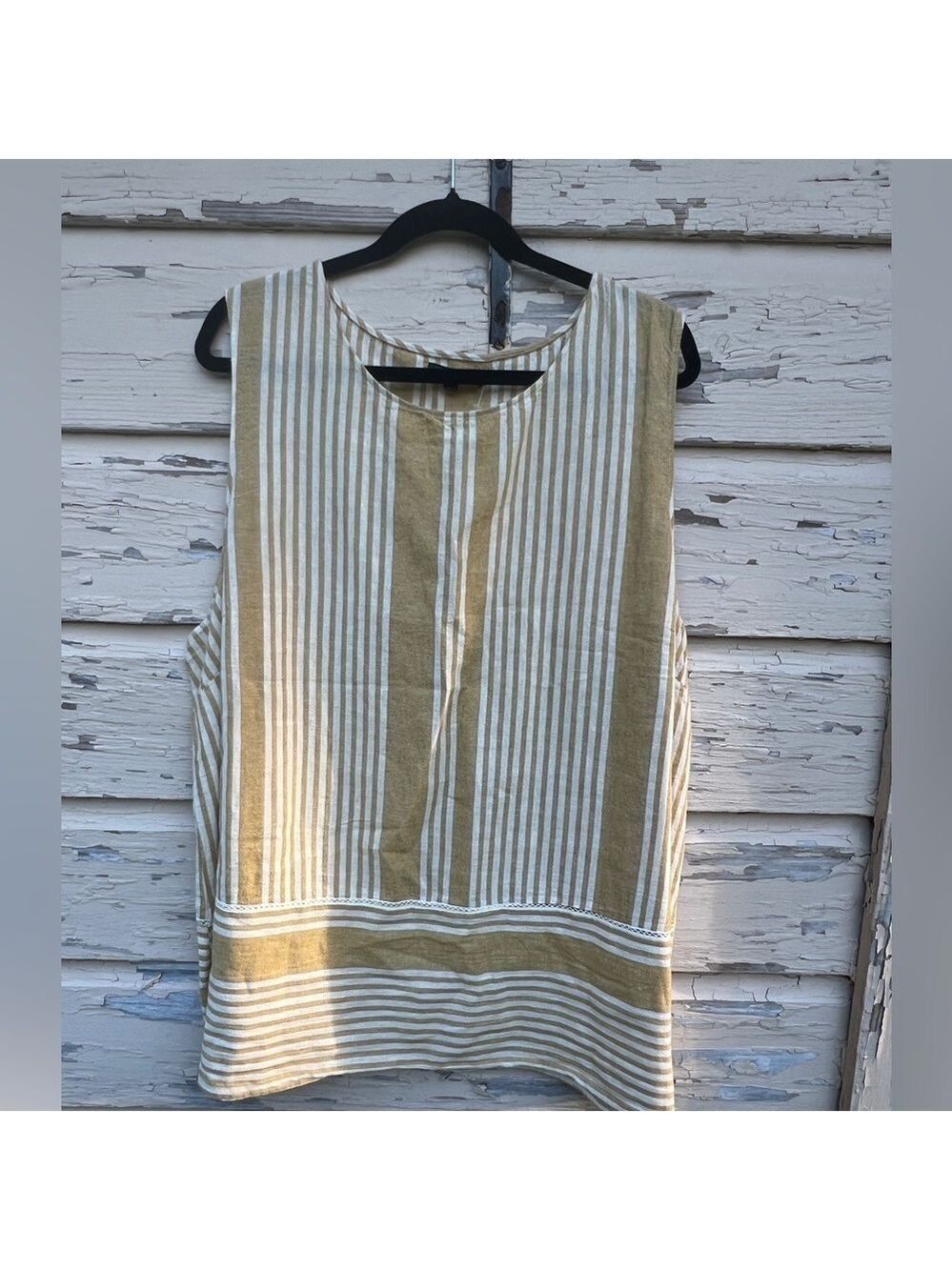 For Cynthia 100% Linen Lagenlook Beachy Boho Sleeveless Summer Blouse Top 3X